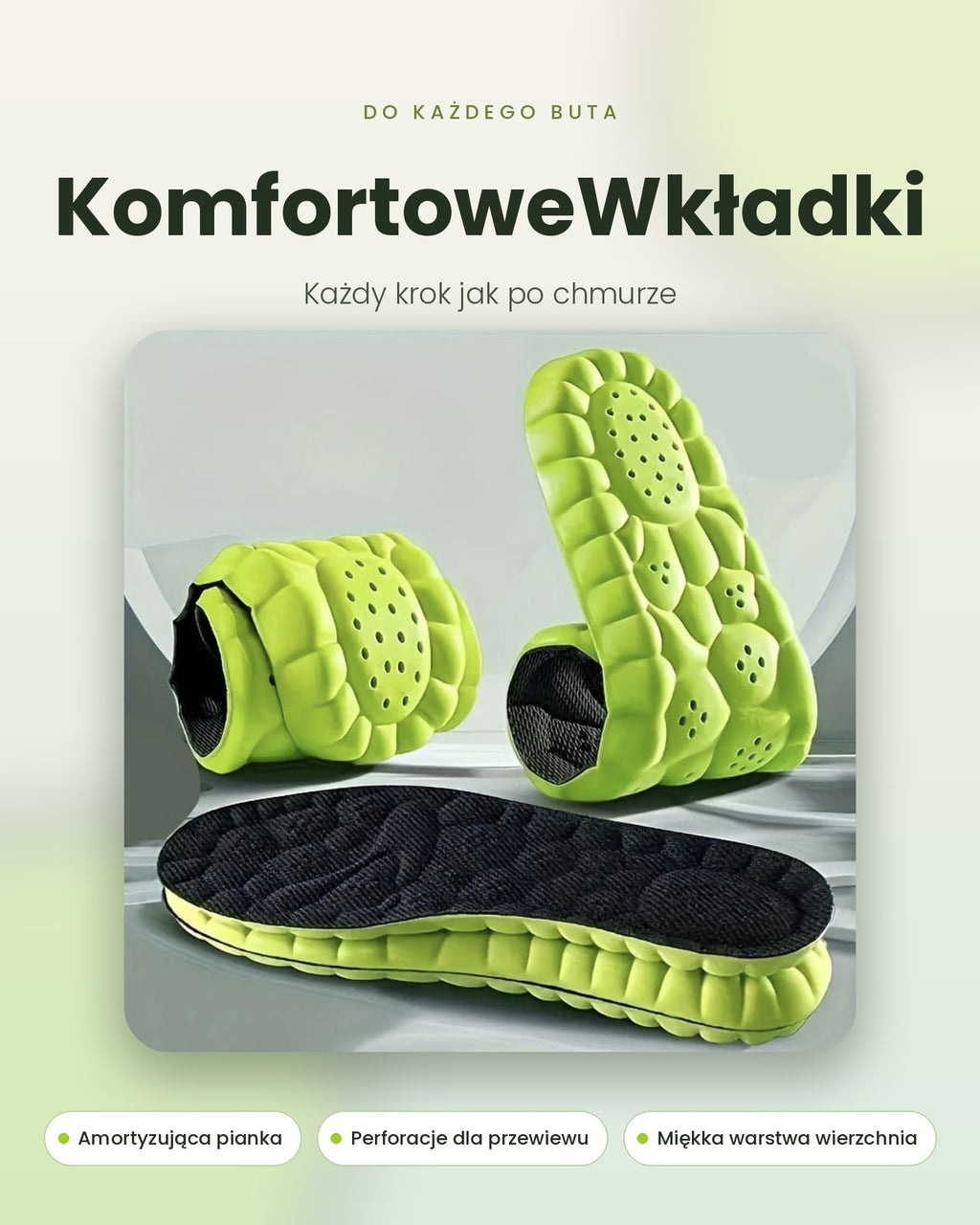 Wygodę Wkładki Amortyzujące z pianki 4D